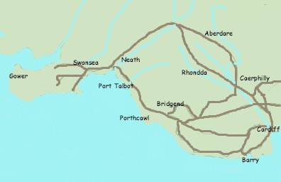 wales rhondda map